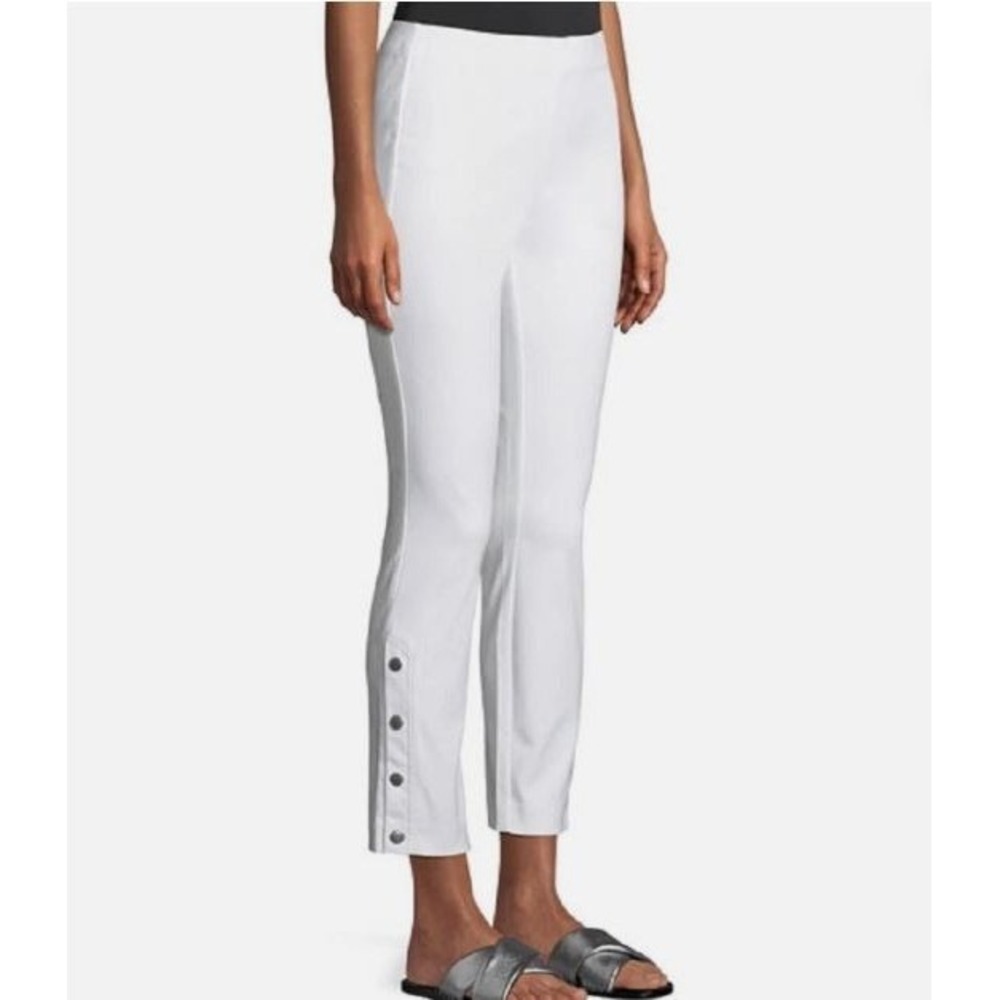 Rag & Bone Simone NWT White Pants‎ USA Made Size 10 Stretch High Rise Snaps Crop
